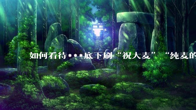如何看待***底下刷“祝大麦”“纯麦的”等梗的评论？