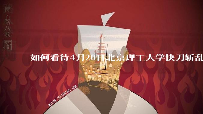 如何看待4月20日北京理工大学快刀斩乱麻处理“宫琳***”的做法？